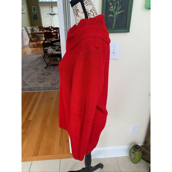 Calvin Klein Women’s Cable Knit Sweater Mock Neckline Red - Picture 6 of 8